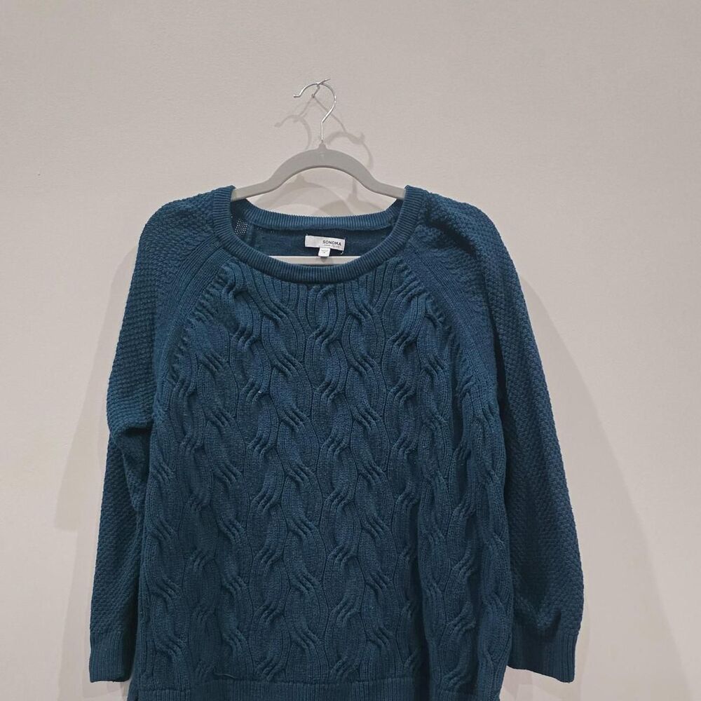Sonoma-goods-for-life Women's Blue and Green Jumper